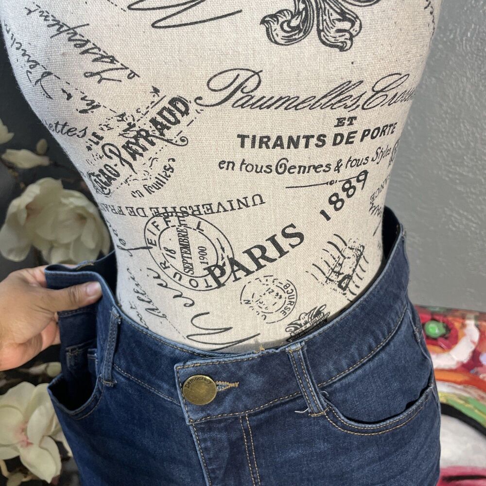 Democracy "Ab"solution Itty Bitty Bootcut Blue Jeans Women's 10 Whiskers Stretch - Picture 7 of 12